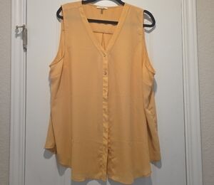 Maurices V-Neck Button-Up Yellow Blouse